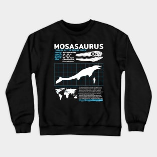 Mosasaurus Dinosaur Fact Sheet Crewneck Sweatshirt